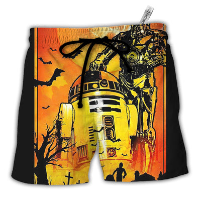Starwars Halloween R2-D2 and C-3PO Appear - Beach Short