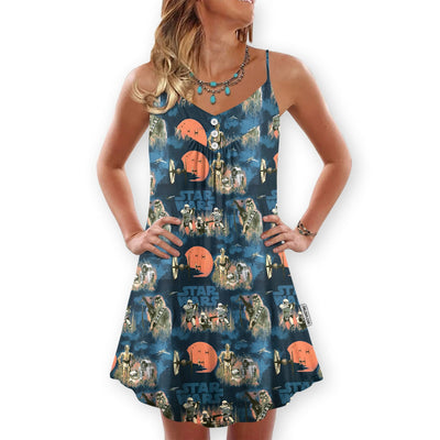 Starwars Never Underestimate A Droid - V-neck Sleeveless Cami Dress