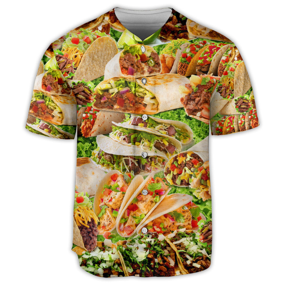 Food Tacos Art Lover - Baseball Jersey - Owls Matrix LTD