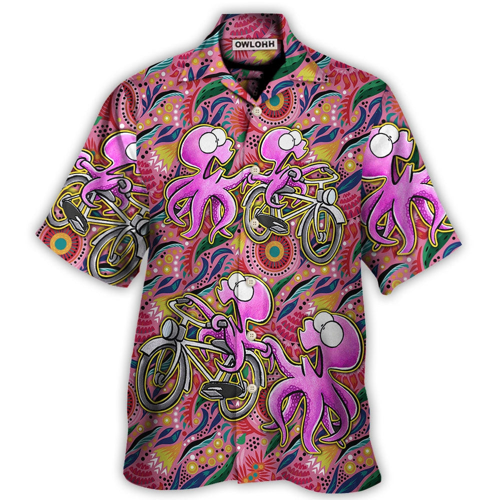 Octopus Ride Cycling Tropical Art - Hawaiian Shirt - Owls Matrix LTD