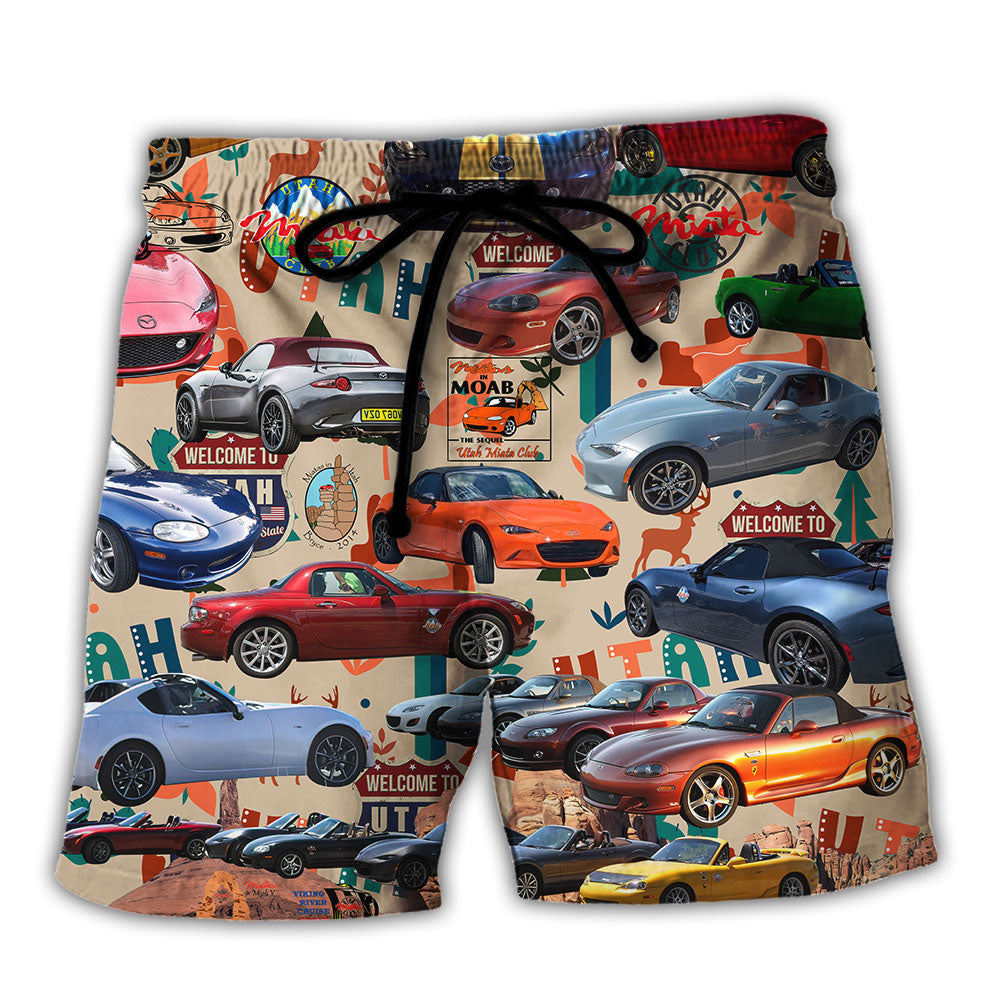 Car Summer Tropical Island Lover Color - Beach Short - Owls Matrix LTD