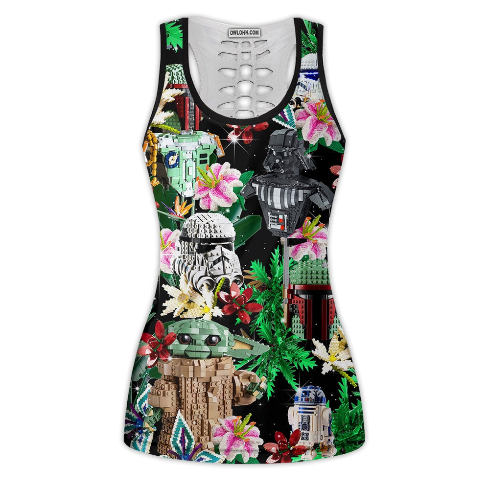 Star Wars Lego Baby Yoda, Boba Fett, Darth Vader and Stormtroopers Tropical - Tank Top Hollow