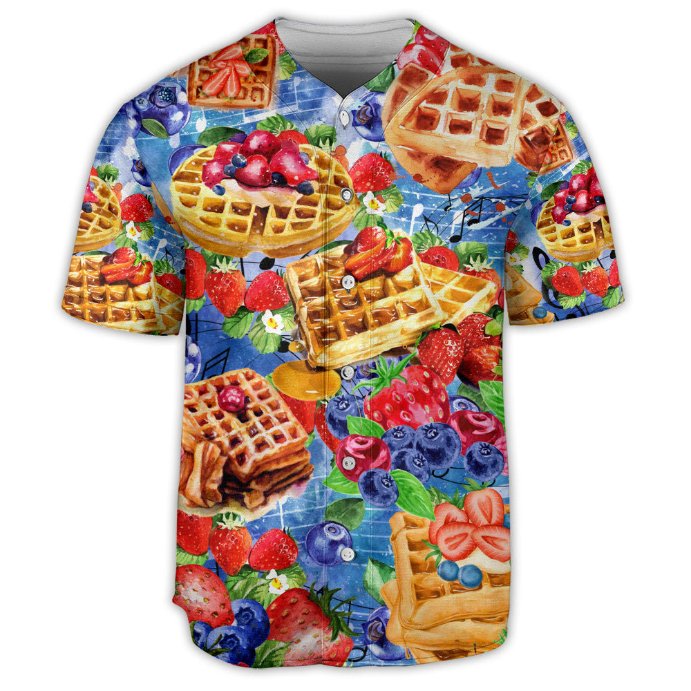 Food Waffles Art Lover - Baseball Jersey - Owls Matrix LTD