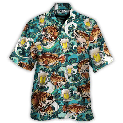 Fishing Beer Fishing Solves Most Of My Problems Beer Solves The Rest - Hawaiian Shirt