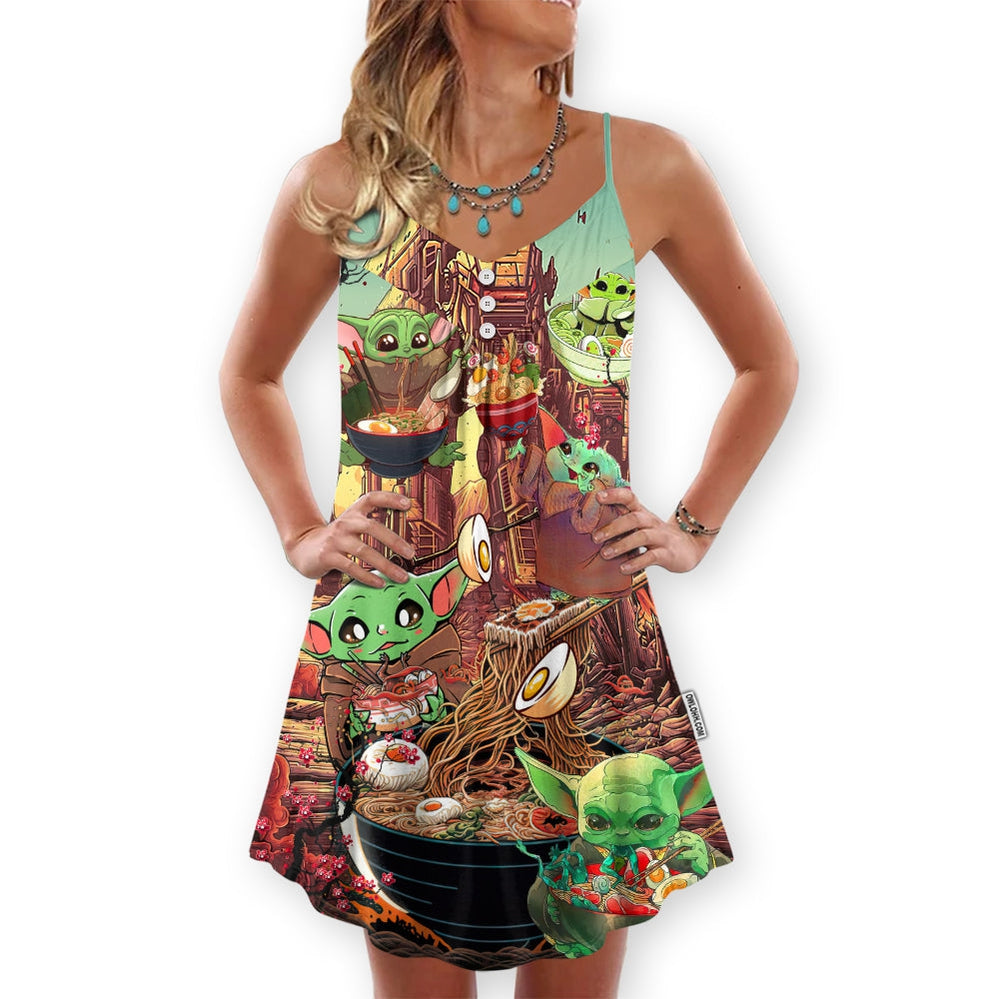 Star Wars Baby Yoda Cute Ramen - V-neck Sleeveless Cami Dress