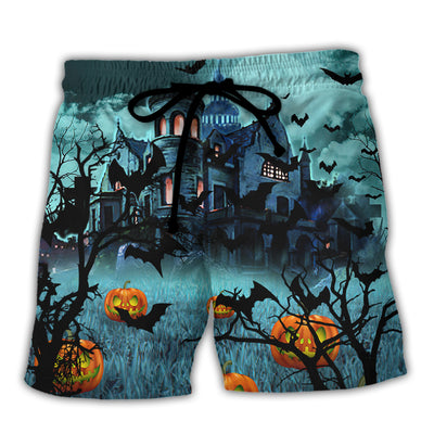 Halloween Night Dark Pumpkin - Beach Short - Owls Matrix LTD