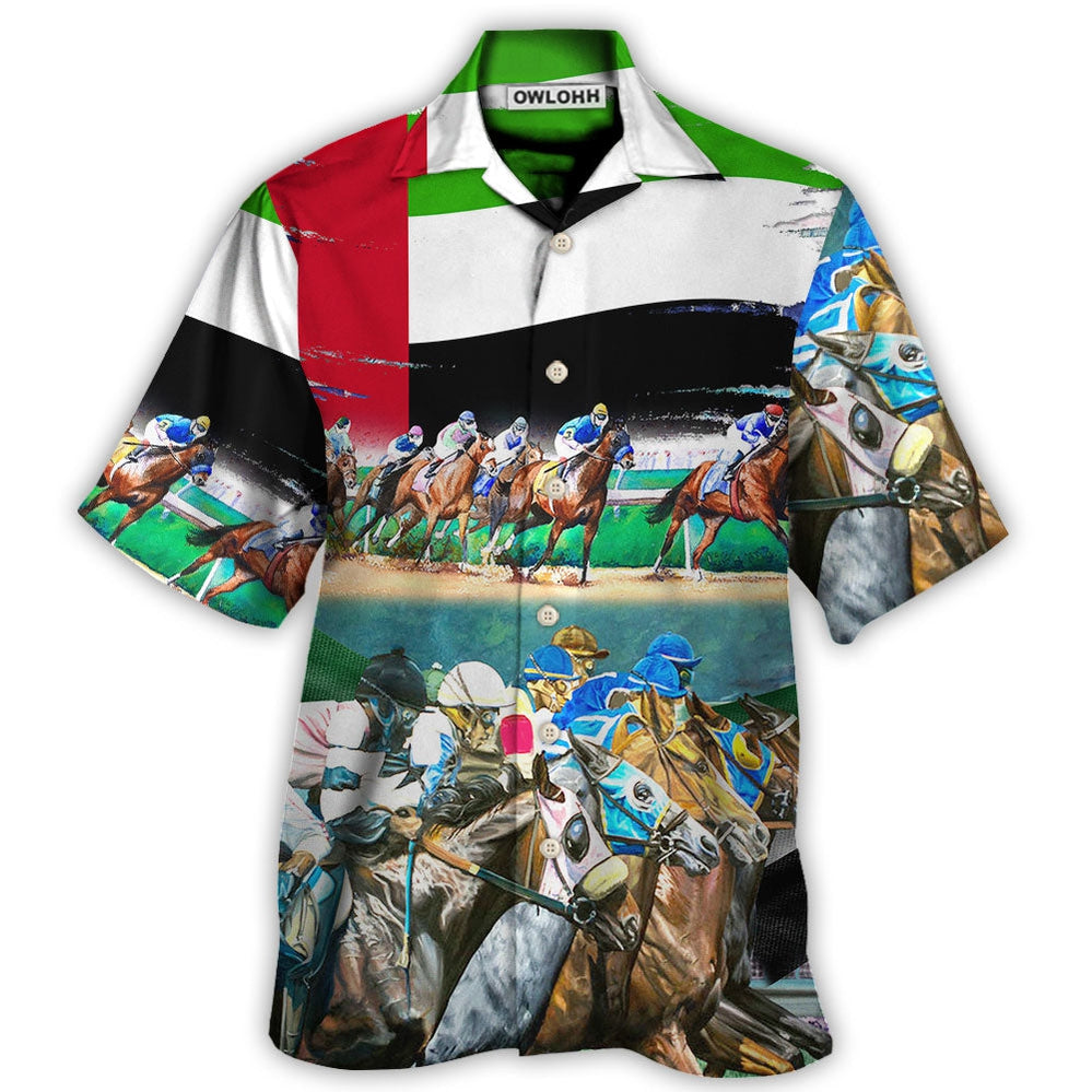 Horse UAE Flag Horse Racing Amazing Seat Lover - Hawaiian Shirt - Owls Matrix LTD