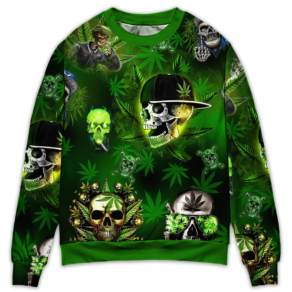 Skull Let's Get High Style - Sweater - Ugly Christmas Sweater - Owls Matrix LTD