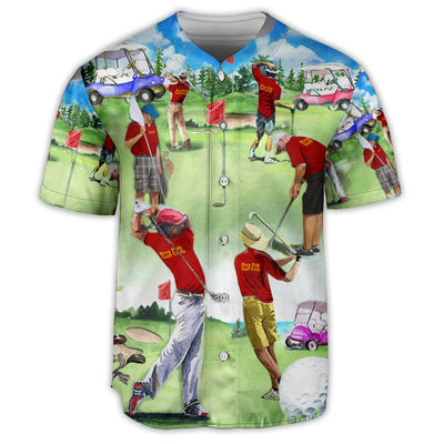 Golf Lover Golf Everyday Art Style - Baseball Jersey - Owls Matrix LTD