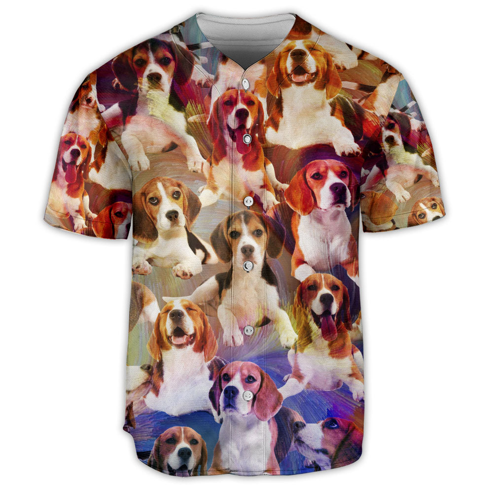 Dog Beagle Dog Cool Vintage - Baseball Jersey - Owls Matrix LTD