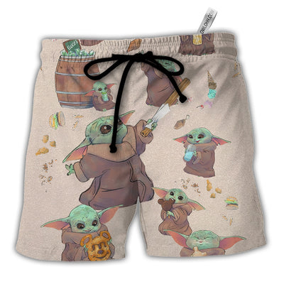 Star Wars Baby Yoda Eating Everything - Beach Short