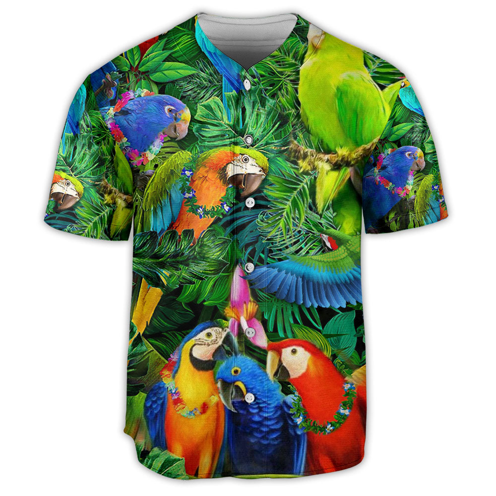 Parrot Tropical Summer Time - Baseball Jersey - Owls Matrix LTD