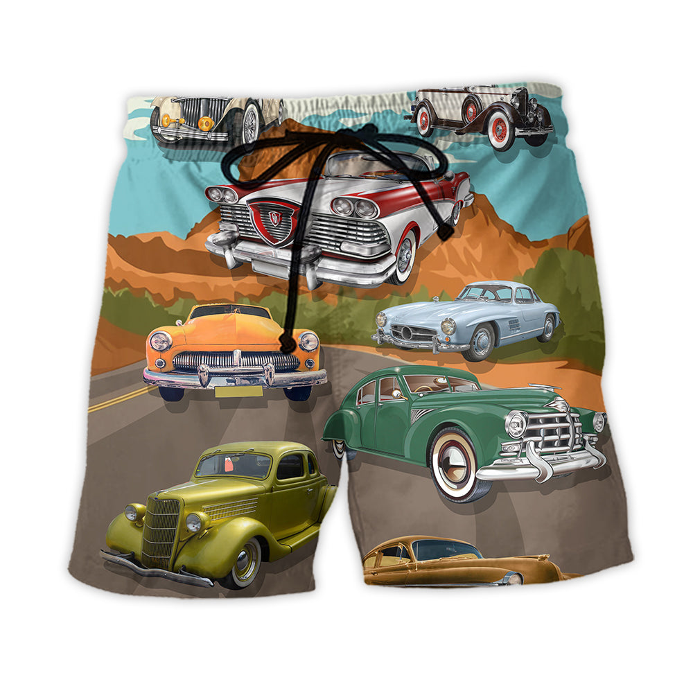 Road Tripping Saved Me From Being A Pornstar Lover Classic Car Route 66 - Beach Short