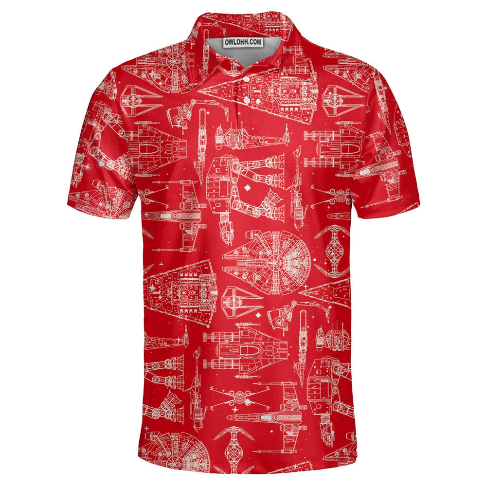 SPACE SHIPS STAR WARS RED - Polo Shirt