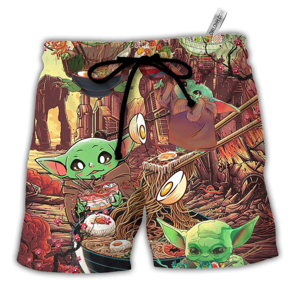 Star Wars Baby Yoda Cute Ramen - Beach Short