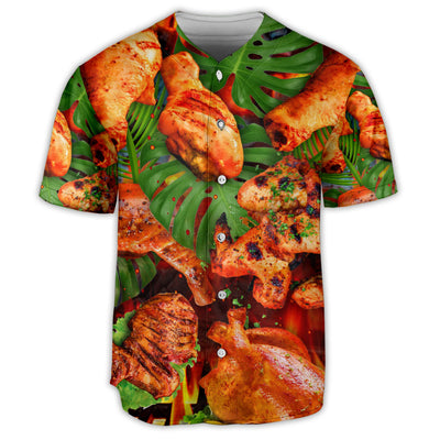Chicken Meat Tropical Lover Art Style - Baseball Jersey - Owls Matrix LTD