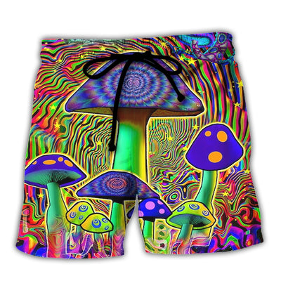 Hippie Mushroom Stunning Magic Style - Beach Short - Owls Matrix LTD