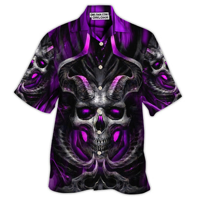 Hawaiian Shirt / Adults / S Skull Dark Purple Fire Lighting - Hawaiian Shirt - Owls Matrix LTD