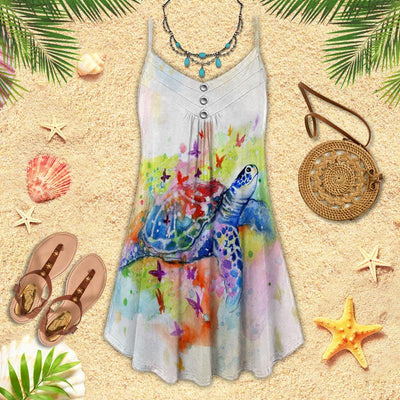 Turtle Love Ocean Colorful Style - Summer Dress - Owls Matrix LTD