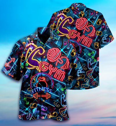 Gym Love Fitness Neon Style - Hawaiian Shirt - Owls Matrix LTD