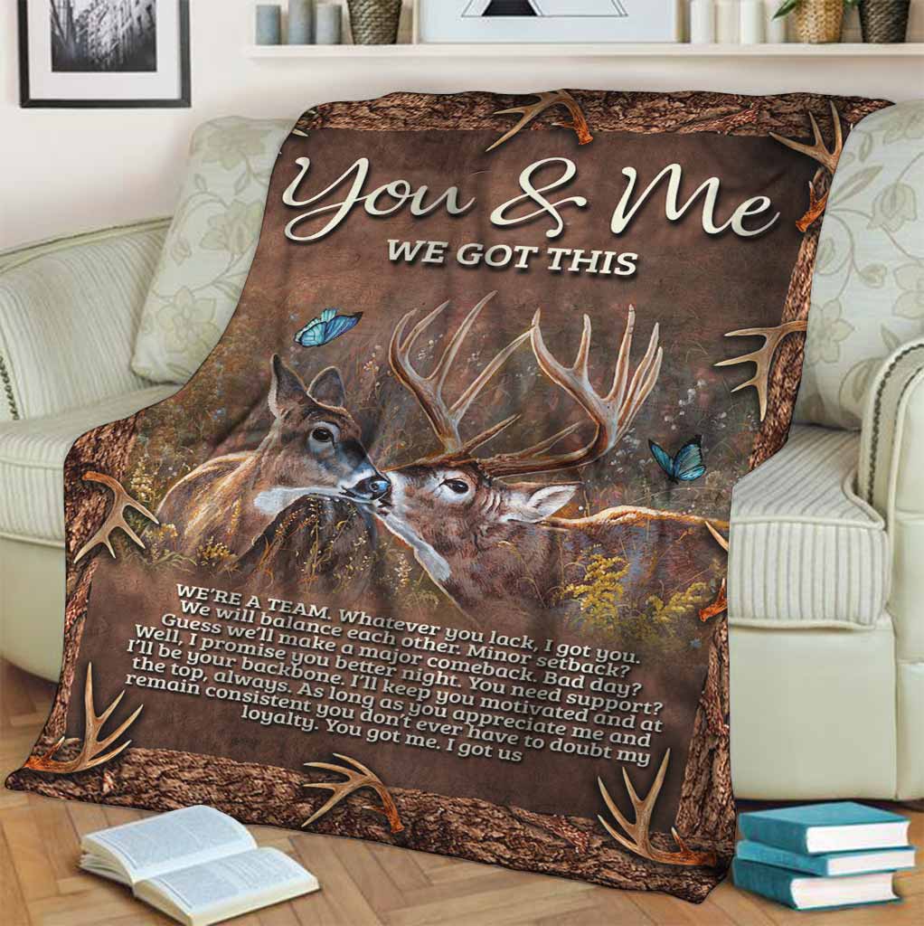 Hunting Deer You And Me Hunting - Flannel Blanket - Owls Matrix LTD