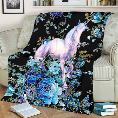 Unicorn So Lovely Floral Unicorns - Flannel Blanket - Owls Matrix LTD