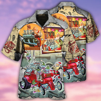 Hot Rod Merry Christmas Night - Hawaiian Shirt - Owls Matrix LTD