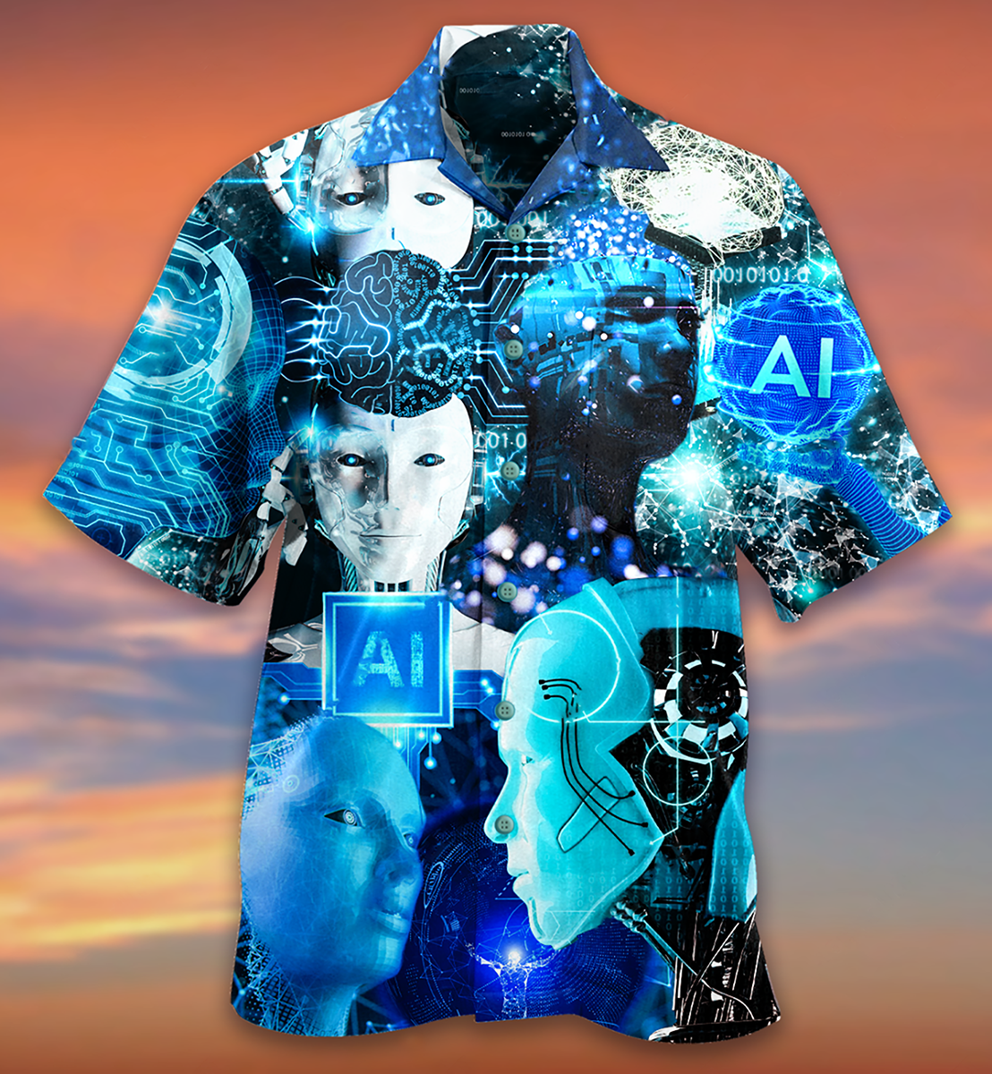 AI In Modern Life - Hawaiian Shirt - Owls Matrix LTD