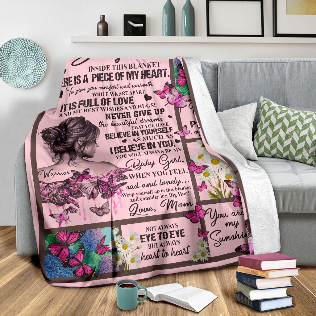 Breast Cancer To My Daughter Breast Cancer Awareness Pink Style - Flannel Blanket - Owls Matrix LTD