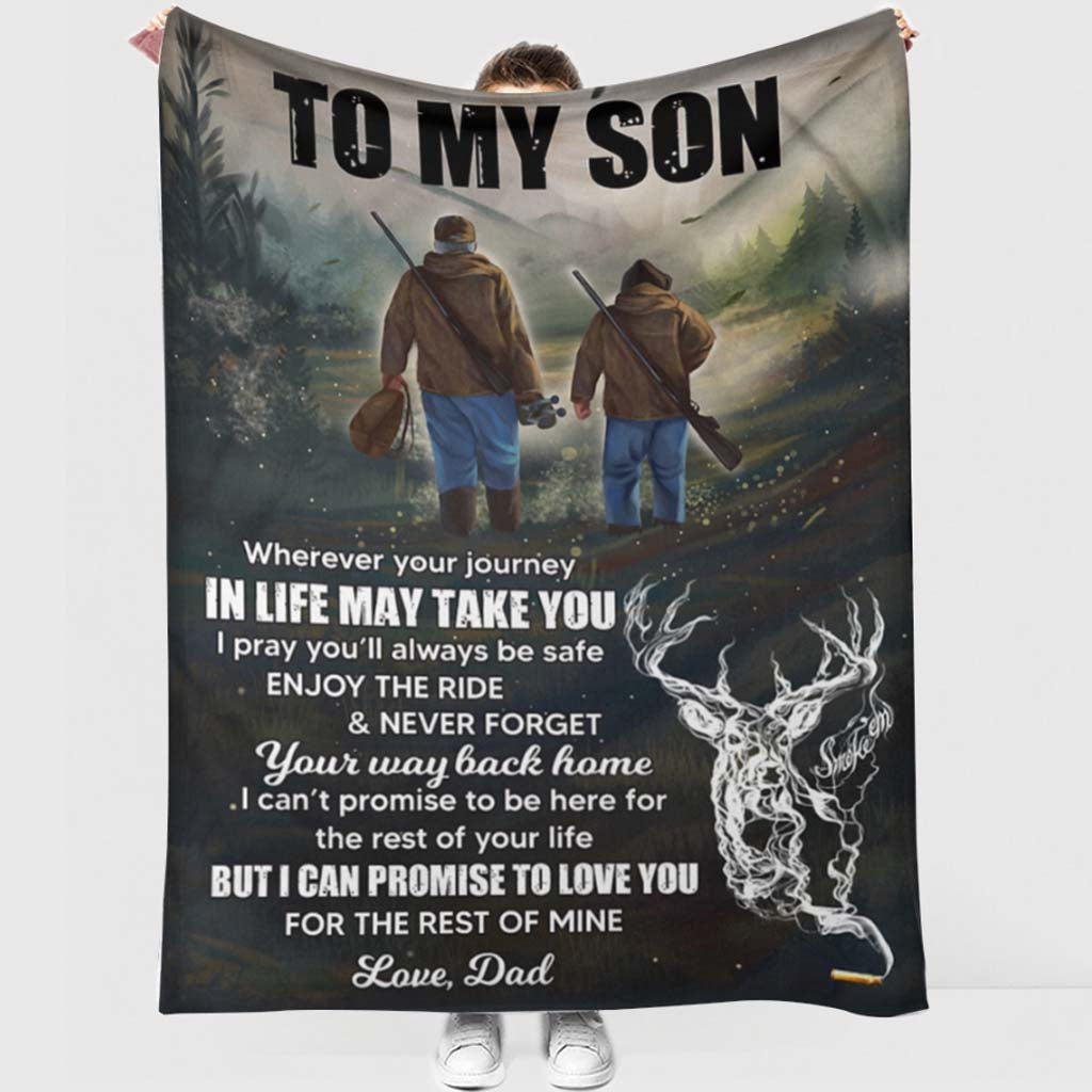 Hunting To My Son In Life - Flannel Blanket - Owls Matrix LTD