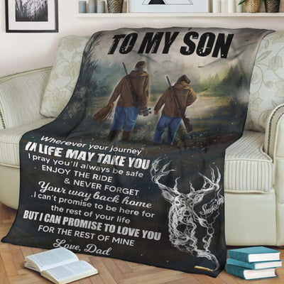Hunting To My Son In Life - Flannel Blanket - Owls Matrix LTD