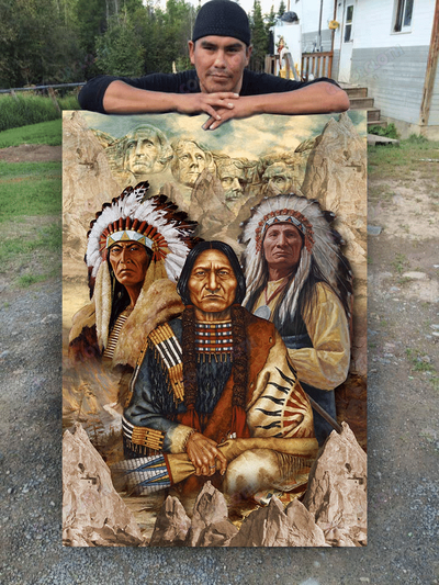 Native American Indigenous Man - Vertical Poster - Owls Matrix LTD