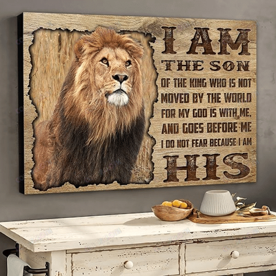 Lion I Am The Son - Horizontal Poster - Owls Matrix LTD