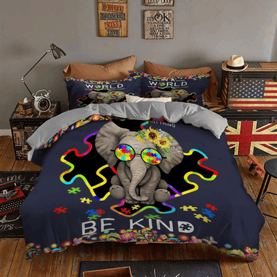 Autism Awareness Lovely Elephant - Bedding Cover - Owls Matrix LTD