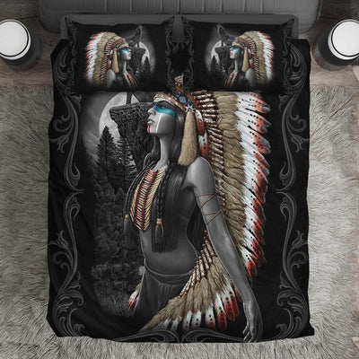 Native American Peace In To The Forest I Go - Bedding Cover - Owls Matrix LTD