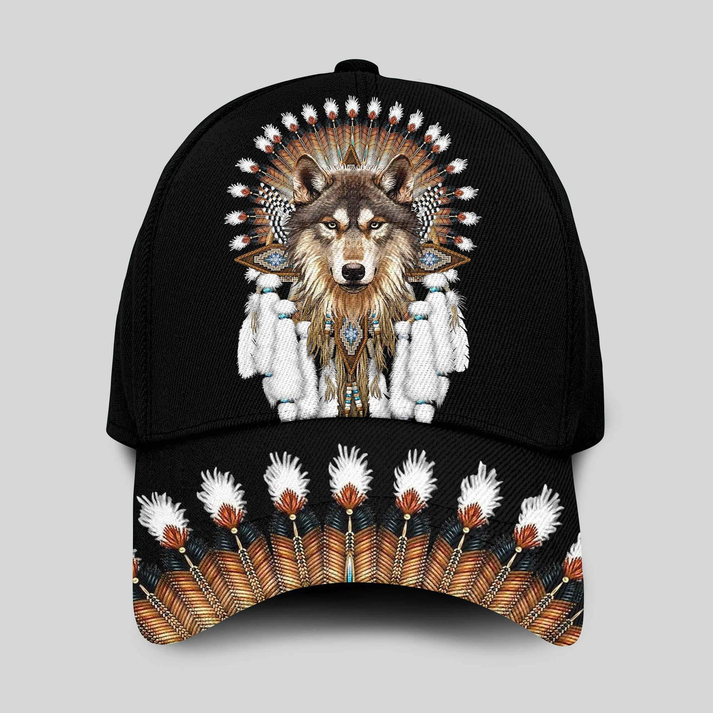 Native American Wolf  Black So Cool - Classic Cap