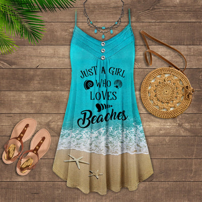 Beach Girl Just A Girl Who Loves Beach - Summer Dress - Owls Matrix LTD