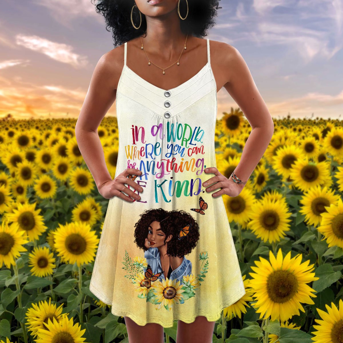 Black Women Be Kind - Summer Dress - Owls Matrix LTD
