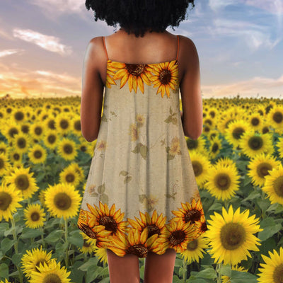 Black Women Faith With Sunflower - Summer Dress - Owls Matrix LTD