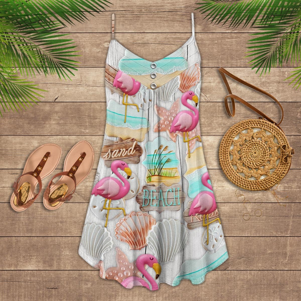 Flamingo Beach Love Summer - Summer Dress - Owls Matrix LTD