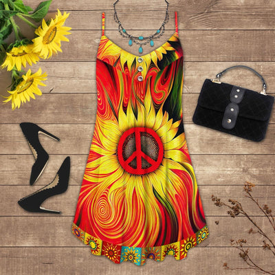 Hippie Sunflower Pattern - Summer Dress - Owls Matrix LTD