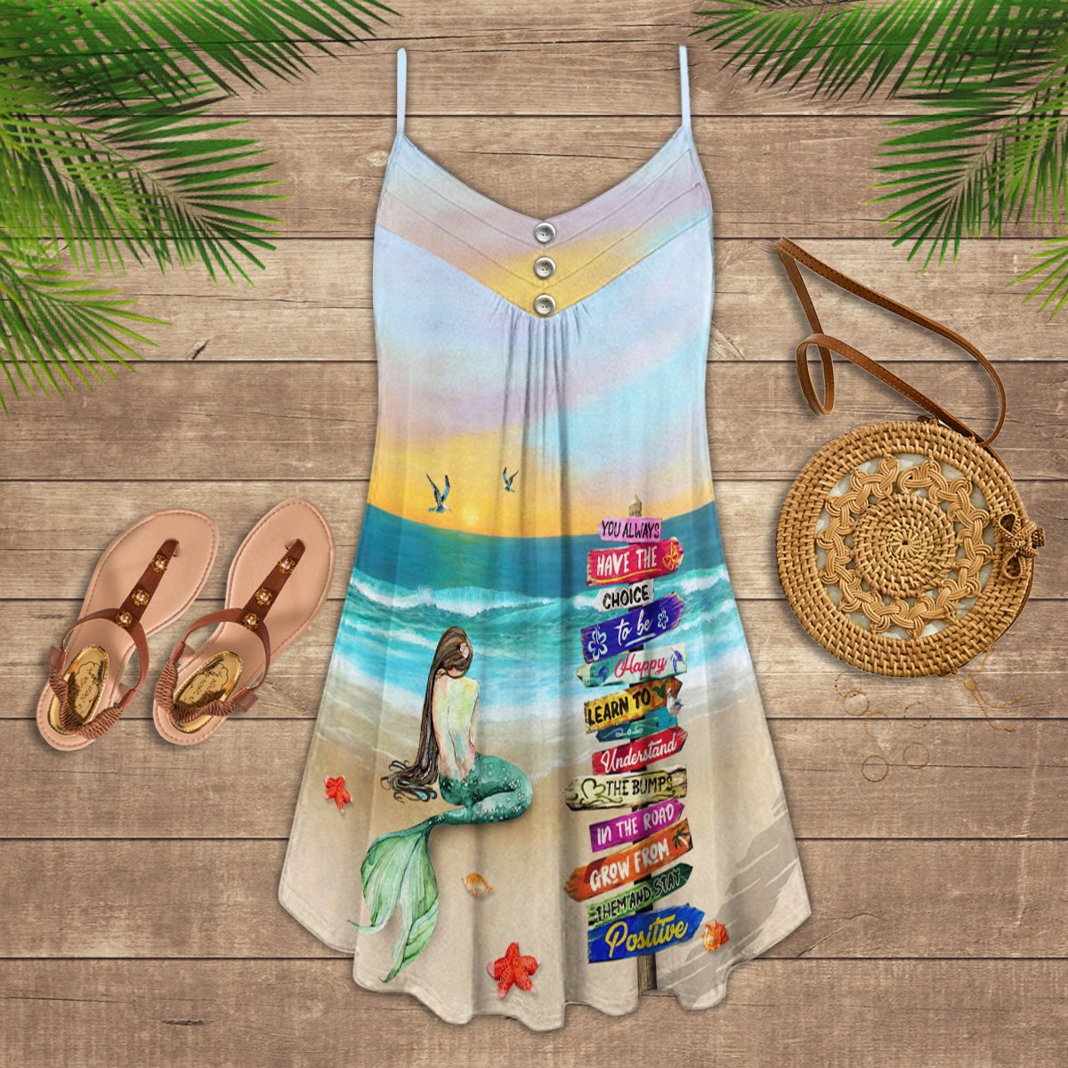 Mermaid Beach On The Sunset - Summer Dress - Owls Matrix LTD