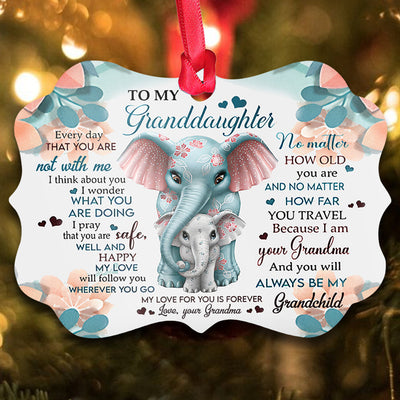Elephant Lover Send To Granddaughter - Horizontal Ornament - Owls Matrix LTD