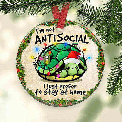 Social Im Not Anti Social - Circle Ornament - Owls Matrix LTD