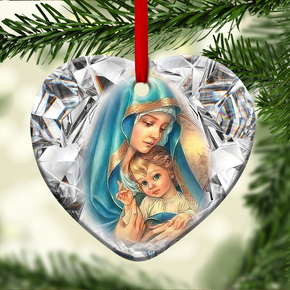 Maria Mother Faith So Warmth - Heart Ornament - Owls Matrix LTD