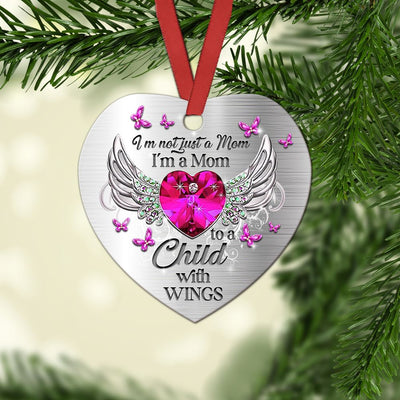 Family Mom To A Child With Wings Jewelry Style - Heart Ornament - Owls Matrix LTD