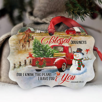 Red Truck For I Know The Plans I Have For You - Horizontal Ornament - Owls Matrix LTD