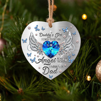 Family Daughter To Her Daddy With Wings - Heart Ornament - Owls Matrix LTD