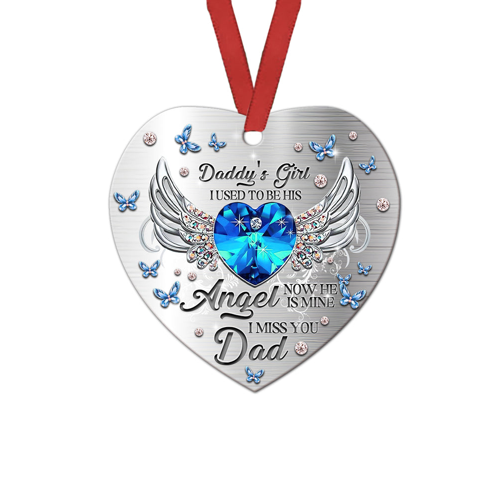 Family Daughter To Her Daddy With Wings - Heart Ornament - Owls Matrix LTD