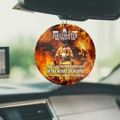Firefighter Never Die Forever - Circle Ornament - Owls Matrix LTD